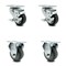 Service Caster 3.5 Inch Thermoplastic Rubber Swivel Top Plate Caster Set with 2 Brakes 2 Rigid SCC-20S3514-TPRB-TLB-2-R-2 - alternate 3